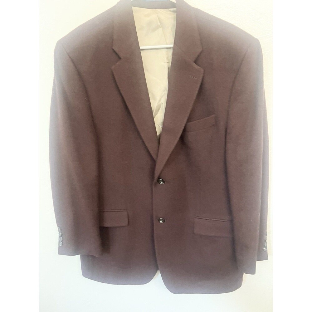 Ralph Lauren Men Size 42L Camel Burgundy Dark Plum 2 Button Blazer Sports Coat